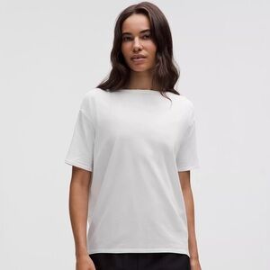 Lululemon Back In Action Organic Cotton T-Shirt White Women’s Size 10